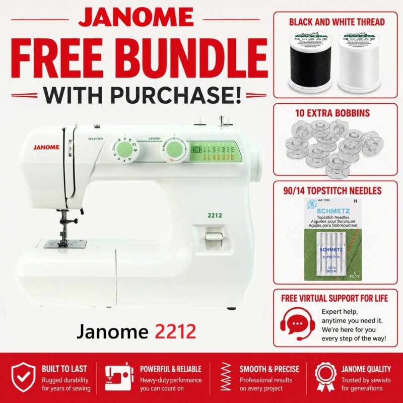 Janome 2212 sewing machine bonus bundle