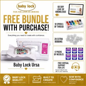 Baby Lock Ursa embroidery machine bonus bundle