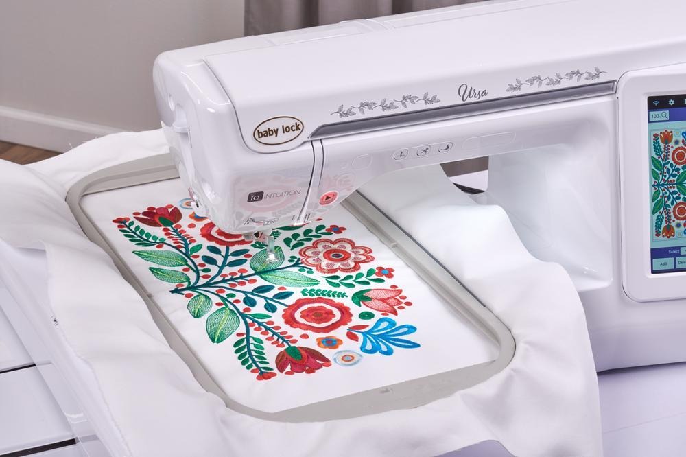 Baby Lock Ursa machine with stitch recalculation resizing technology included today available