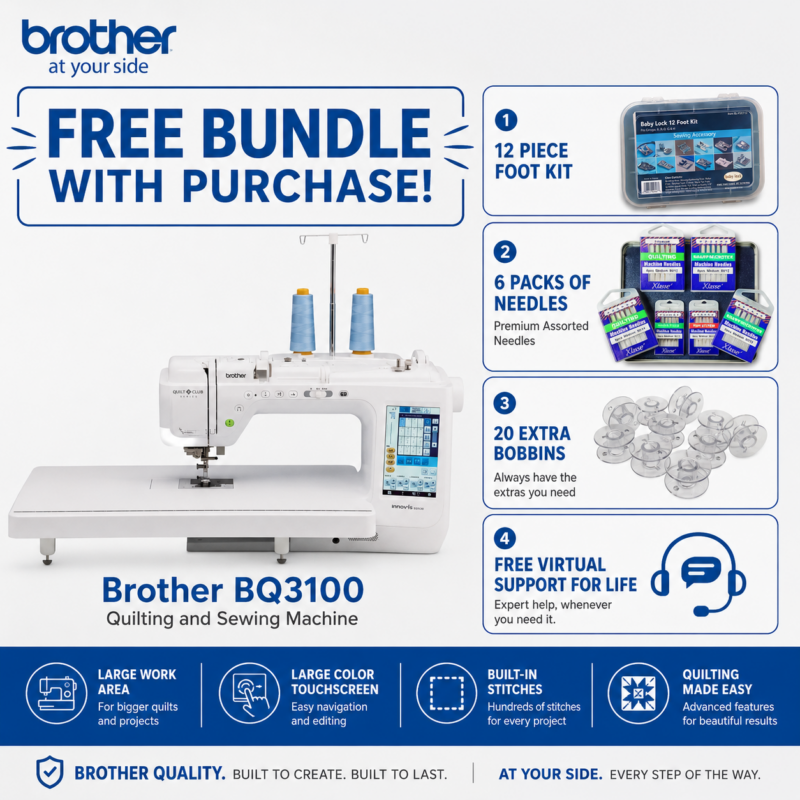 Brother BQ3100 sewing and quilting machine bonus bundle